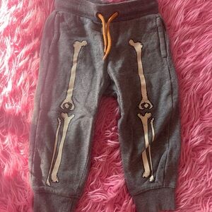 GAP Gray and Orange Skeleton Joggers